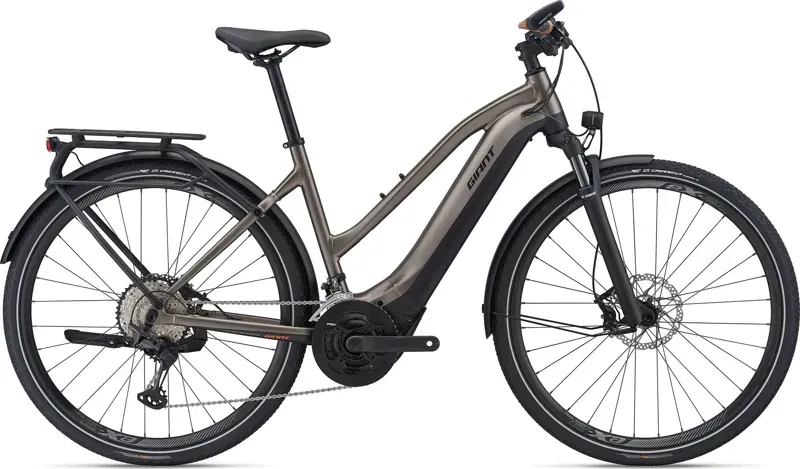 2021 Giant Explore E+ 0 Pro Stagger Frame Electric Bike in Brown