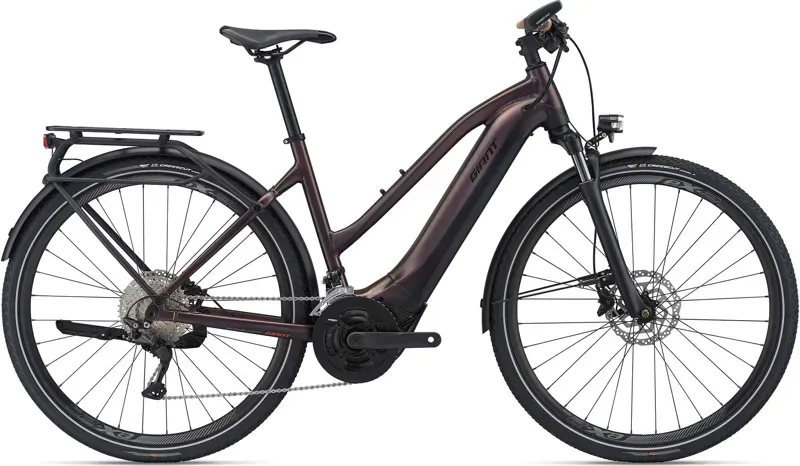 2021 Giant Explore E+ 1 Pro Stagger Frame Electric Bike in Purple