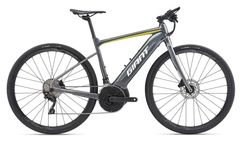 2020 Giant FastRoad E+ 1 Pro Electric Flat Bar Road Bike in Grey