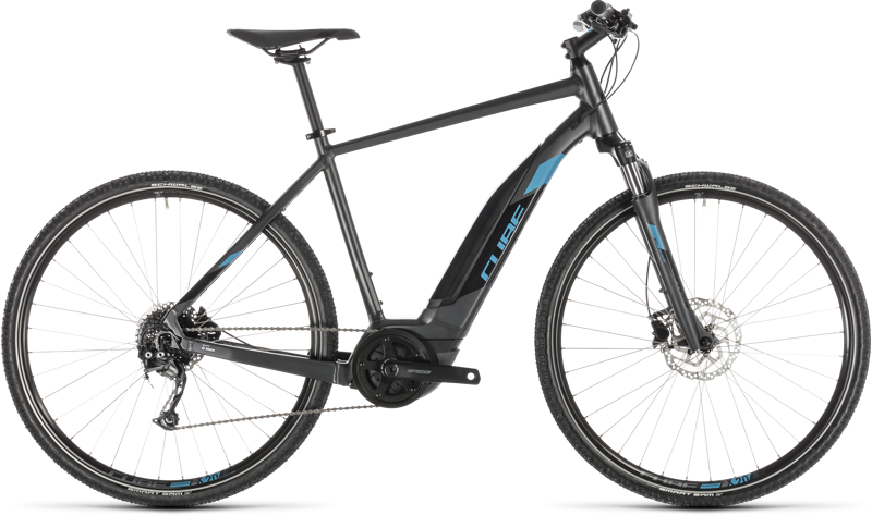 2019 Cube Cross Hybrid One 500 Electric Bike in Grey